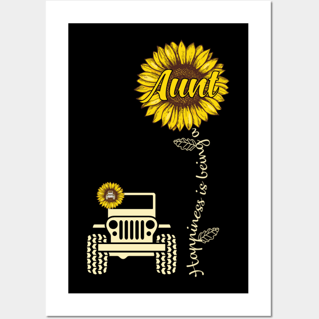 Jeep Sunflower Jeep Aunt Happiness is being a Aunt Jeep Women Wall Art by Jane Sky